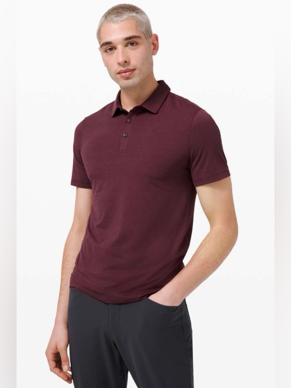 Lululemon Evolution Polo Shirt in Cassis Burgundy Maroon Wine, Men’s Size XXL